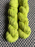 HIGHLIGHTER YELLOW -- Alphabet City tweed sock yarn -- ready to ship