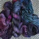 BLACK OPAL -- Wave Hill zebra fingering yarn -- ready to ship