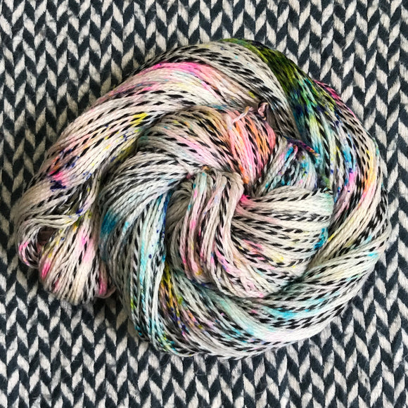 THE COLOR PARROT -- Wave Hill zebra fingering yarn -- ready to ship