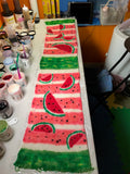 WATERMELON SLICES -- hand-painted sock blank -- dyed to order yarn