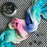 HIPPOCAMPUS -- Broadway sparkle sock yarn -- ready to ship