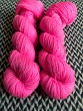 HIGHLIGHTER PINK -- Broadway sparkle sock yarn -- ready to ship