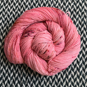 STRAWBERRY PATCH -- Broadway sparkle sock yarn -- ready to ship