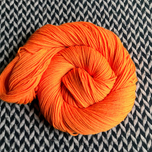 HIGHLIGHTER ORANGE -- dyed to order -- choose your yarn base