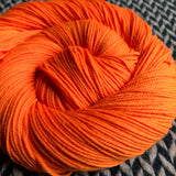 HIGHLIGHTER ORANGE -- dyed to order -- choose your yarn base