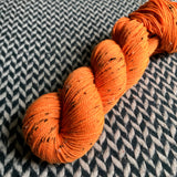 HIGHLIGHTER ORANGE -- Alphabet City tweed sock yarn -- ready to ship