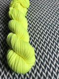 HIGHLIGHTER YELLOW -- Kew Gardens DK yarn -- ready to ship