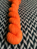 Highlighter Orange -- mini-skein -- Randall's Island sport yarn -- ready to ship