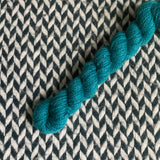 Teal Owl -- mini-skein -- Broadway sparkle sock yarn -- ready to ship
