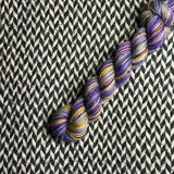 DEW JEWELS -- Half-Skein -- Alphabet City tweed sock yarn (black/grey nep) -- ready to ship