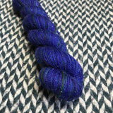 DON’T PANIC, PEACOCK -- Half-Skein -- Broadway sparkle sock yarn -- ready to ship
