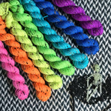Highlighter Bonus Pack *7 Mini-Skein Set* -- Alphabet City tweed sock yarn -- ready to ship