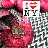YARN OVER THE BIG APPLE COLLECTIBLE ENAMEL PIN -- ready to ship