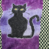 CAT HAT BAT -- hand-painted sock blank -- dyed to order