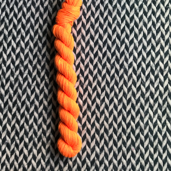Highlighter Orange -- mini-skein -- Times Square sock yarn -- ready to ship