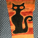 CAT HAT BAT -- hand-painted sock blank -- dyed to order