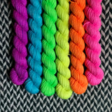 Highlighter Pack *6 Mini-Skein Set* -- Broadway sparkle sock yarn -- ready to ship