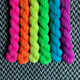 Highlighter Pack *6 Mini-Skein Set* -- Times Square sock yarn -- ready to ship