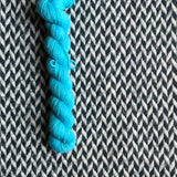 Highlighter Blue -- mini-skein -- Broadway sparkle sock yarn-- ready to ship