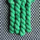 Green Beer -- mini-skein -- Broadway sparkle sock yarn -- ready to ship