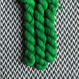 Green Broadbill -- mini-skein -- Broadway sparkle sock yarn-- ready to ship