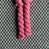 Pink Ions -- mini-skein -- Broadway sparkle sock yarn-- ready to ship
