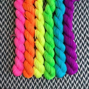 Highlighter Pack *6 Mini-Skein Set* -- Kew Gardens DK yarn -- ready to ship