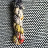 TAXIS IN THE RAIN -- Wave Hill zebra fingering yarn -- ready to ship