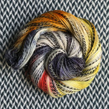 TAXIS IN THE RAIN -- Wave Hill zebra fingering yarn -- ready to ship