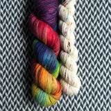 DUSK RAINBOW with In Transit *DK Hat Set* -- Greenwich Village DK yarn -- ready to ship