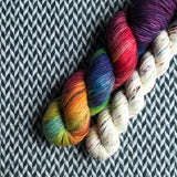 DUSK RAINBOW with In Transit *DK Hat Set* -- Greenwich Village DK yarn -- ready to ship