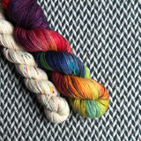 DUSK RAINBOW with In Transit *DK Hat Set* -- Greenwich Village DK yarn -- ready to ship