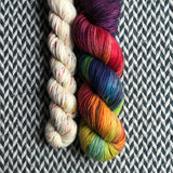 DUSK RAINBOW with In Transit *DK Hat Set* -- Greenwich Village DK yarn -- ready to ship