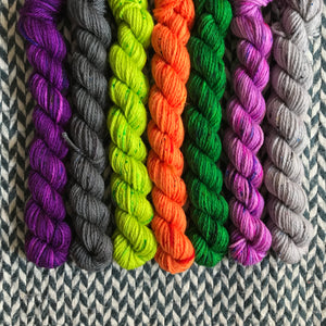 Classic Halloween Tale *7 Mini-Skein Set* -- Brooklyn Bridge worsted yarn -- ready to ship