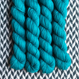 Teal Owl -- mini-skein -- Times Square sock yarn -- ready to ship