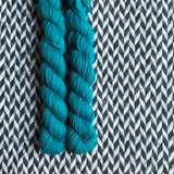 Teal Owl -- mini-skein -- Times Square sock yarn -- ready to ship