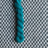 Teal Owl -- mini-skein -- Times Square sock yarn -- ready to ship