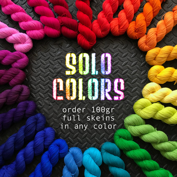 SOLO COLORS (FULL SIZE) for Perfect Rainbow -- dyed to order -- choose your base