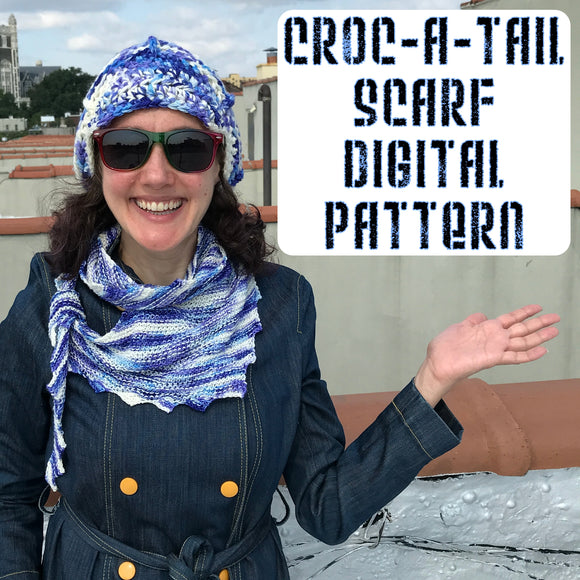 *Croc-a-tail Scarf Pattern (sock weight) -- digital download